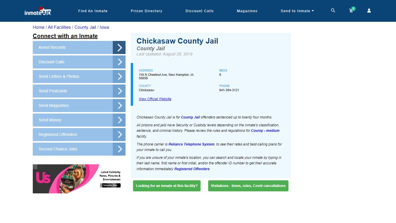 Chickasaw County Jail - Inmate Locator - New Hampton, IA
